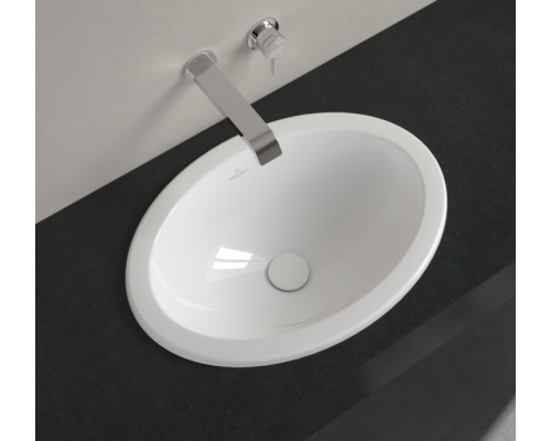 Раковина, Villeroy Boch, Loop Friends, шгв 570-410-205, отверстия для смесителя-отсутствуют, CeramicPlus, цвет-альпийский белый