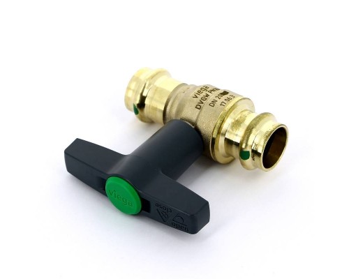 Кран шаровой EASYTOP VIEGA пресс 22 бронза SC-Contur, высокая Т-ручка Кран шаровой EASYTOP VIEGA пресс 22 бронза SC-Contur, высокая Т-ручка