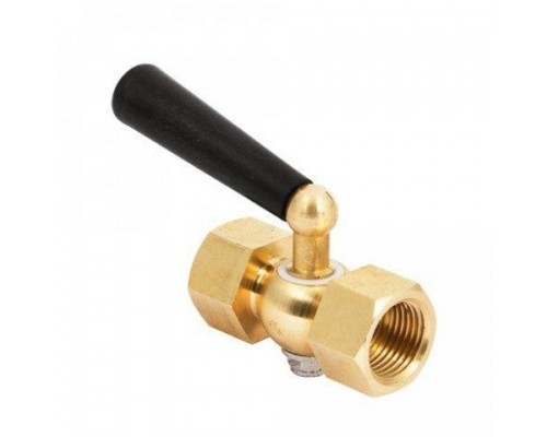 Кран Росма ВВ 1/2" х М20 х 1,5 для манометра, ручка черная