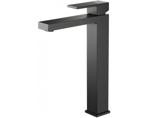 AQ1604MB ЛИБРА смеситель для раковины высокий 257, без донного клапана, матовый черный AQ1604MB