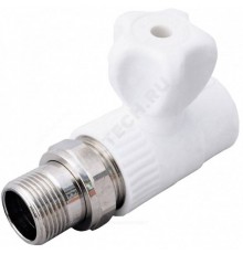 Кран шаровой PP-R бел Дн25х1/2" НР прям д/рад VALFEX 10149125