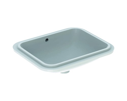 500.760.01.2 Geberit VariForm Раковина с установкой под столешницу прямоугольной формы, Т1=45х35 см, без отв. под смеситель, с отв. перелива 500.760.01.2