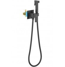 AQ1022MB ЛИБРА комплект для гигиенического душа встроенный (смеситель + гигиеническая лейка + шланг), матовый черный AQ1022MB