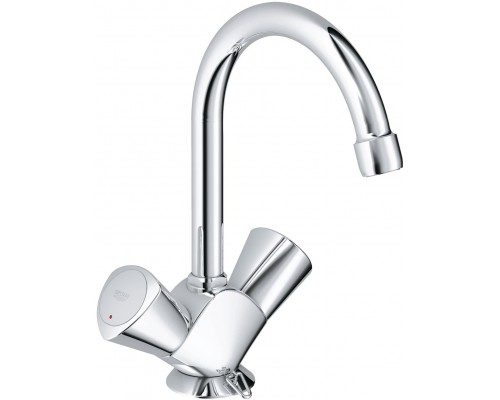 21338001 Costa S Смеситель для раковины с цепочкой, на 1 отверстие, монтаж на раковину, хром 21338001