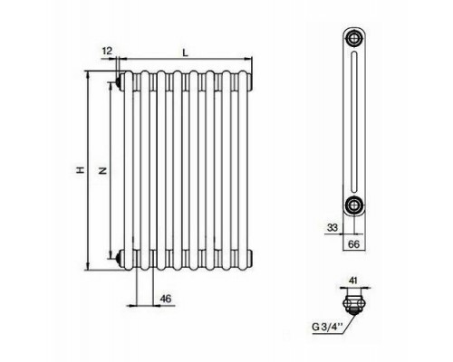 Радиатор отопления Rifar TUBOG TUB 3037-16
