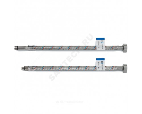 Подводка гибкая д/смес нерж М10-Н1/2" L=1м нж/г пара AQUALINE 04835 .