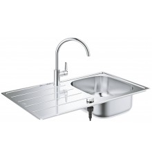 31562SD1 K200 New Набор: Мойка из нержавеющей стали, оборач, 45 -S 860x500 1.0 и смеситель для кухни GROHE Bau Edge (замена 31562SD0) 31562SD1