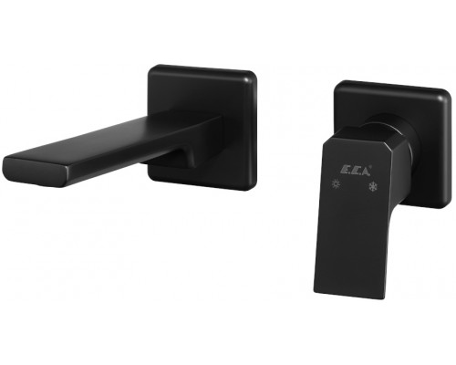 102167605C1EX-KK TIERA смеситель для раковины настенный 2 отв. (внешняя часть) матовый черный 102167605C1EX-KK