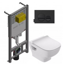 E21750RU-00 Унитаз c инсталляцией Rodin+, сиденье тонкое микролифт, панель для двойного смыва, глянцевый белый (E36495-NF+E36496-00+EDY102+E23280) E21750RU-00