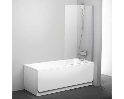 PVS1-80 белая+ транспарент, Pivot шторка для ванны 79840100Z1