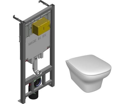 E21772RU-00 Подвесной унитаз c инсталляцией Jacob Delafon Vox, сиденье микролифт (E29025+EDM102+E20142), без панели смыва E21772RU-00