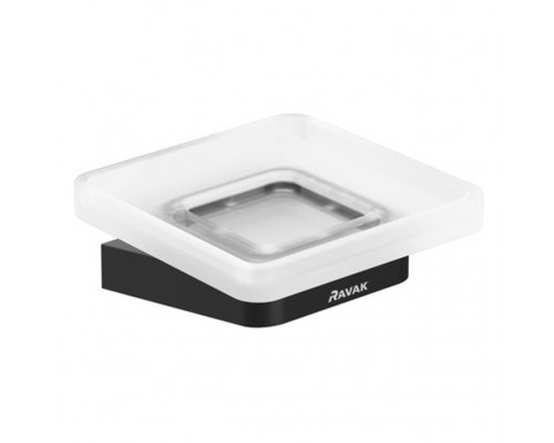 Держатель с мыльницей (стекло) TD 200.20 черный X07P556