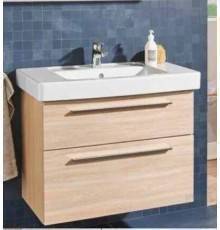 Тумба под раковину, Villeroy&Boch, Verity Design, с раковиной Subway 2.0, шгв 750-450-575, цвет-вяз импрессо