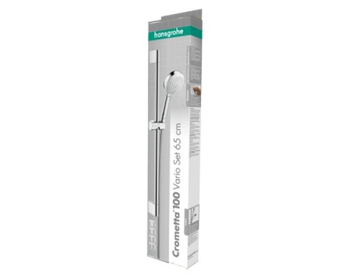 Душевой гарнитур HansGrohe HG Crometta 100 Vario со штангой 65 см белый/хром