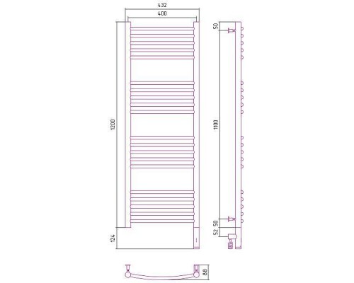 Сунержа Богема 3.0 Полотенцесушитель электрический 40x120h, прав., цвет: состар. бронза 05-5803-1240