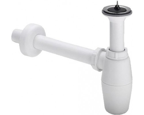 103927 Сифон для раковины (пластик), с пробкой, 1 1/4 x 32, белый 103927