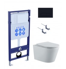 SET AQUATEK ВЕГА-1905-017 (рама AQUATEK Standard INS-0000012 с клавишей KDI-0000017 и крепежом KKI-0000002+унитаз ВЕГА AQ1905-00 с тонким сиденьем sc SET AQUATEK ВЕГА-1905-017