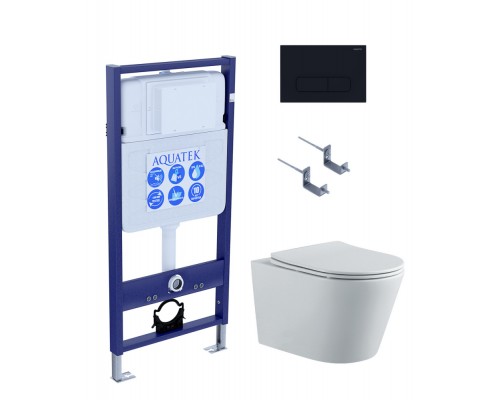 SET AQUATEK ВЕГА-1905-017 (рама AQUATEK Standard INS-0000012 с клавишей KDI-0000017 и крепежом KKI-0000002+унитаз ВЕГА AQ1905-00 с тонким сиденьем sc SET AQUATEK ВЕГА-1905-017