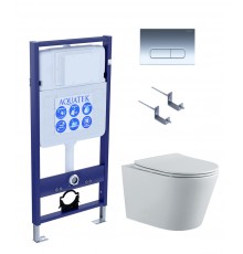 SET AQUATEK ВЕГА-1905-016 (рама AQUATEK Standard INS-0000012 с клавишей KDI-0000016 и крепежом KKI-0000002+унитаз ВЕГА AQ1905-00 с тонким сиденьем sc SET AQUATEK ВЕГА-1905-016