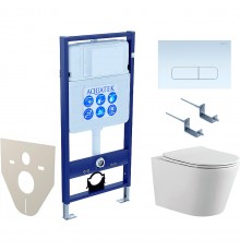 SET AQUATEK ВЕГА-1905-013 (рама AQUATEK Standard INS-0000012 с клавишей KDI-0000013 и крепежом KKI-0000002+унитаз ВЕГА AQ1905-00 с тонким сиденьем sc SET AQUATEK ВЕГА-1905-013