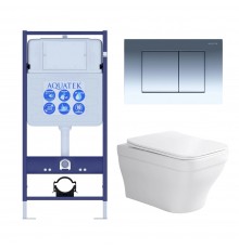 Set AQUATEK АМАДЕО (рама AQUATEK Standard INS-0000012 с звукоиз.прокладкой+крепеж KKI-0000002+кнопкаKDI-0000010+унитаз АМАДЕО AQ1163-00+крышка-сиденье SET AQUATEK АМАДЕО-010 4в1