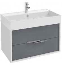 EB1667-J5-J54 VIVIENNE Тумба для раковины 80 см, к. белый блестящий, ф. серый матовый EB1667-J5-J54