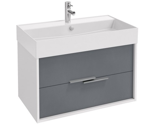 EB1667-J5-J54 VIVIENNE Тумба для раковины 80 см, к. белый блестящий, ф. серый матовый EB1667-J5-J54
