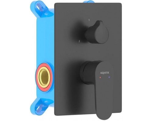 AQ1246MB ОБЕРОН смеситель для ванны 2 режима (внешняя и скрытая часть), матовый черный AQ1246MB