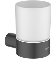 AQ4404MB ЛИРА стакан с держателем, матовый черный AQ4404MB