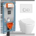 9856B003-7205 Комплект: Integra Round унитаз подвесной безободковый с тонким сиденьем МЛ+ инсталляция+ панель смыва глянец хром 9856B003-7205