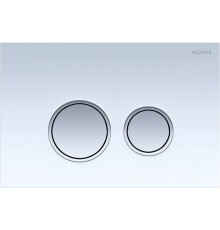 KDI-0000028 (006E1) Панель смыва Белая,закаленное стекло (клавиша круглая,ободок хром) KDI-0000028