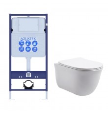 SET AQUATEK КЛАССИК (рама AQUATEK Standard INS-0000012(без клавиши и крепежа)+унитаз КЛАССИК AQ1111-00 с тонким сиденьем soft-close SET AQUATEK КЛАССИК