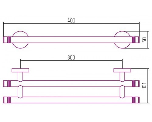 Сунержа Каньон Держатель полотенец двойной 40x10,1x5h см, цвет: золото 03-3002-0400