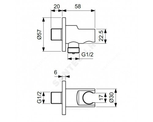 Подкл/душ шланг IDEALRAIN 1/2" скрыт/м с держ/лейки Ideal Standard BC807GN