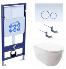 SET AQUATEK ПОЛАРИС (рама AQUATEK Standard INS-0000012+унитаз ПОЛАРИС AQ0700-00 с тонким сиденьем soft-close+ крепеж KKI-0000002 +панель KDI-0000015) SET AQUATEK ПОЛАРИС-015 4в1