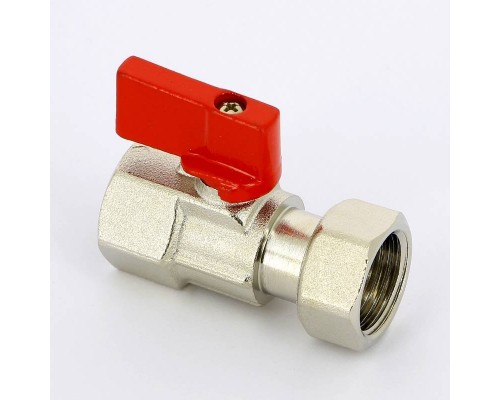 Кран шаровой мини флажок Uni-Fitt ВВ 1/2" с накидной гайкой
