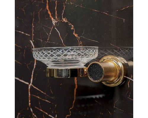 Boheme Royal Cristal Мыльница круглая подвесная, цвет: gold 10923-G-B Boheme Royal Cristal Мыльница круглая подвесная, цвет: gold 10923-G-B