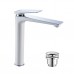 LM5909CWALLEGROСмеситель для умывальника высокий, монолитный, хром/белый LM5909CW