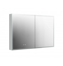 AQ7103B-MLC Алюминиевый зеркальный шкаф с подсветкой 1000700133,крепеж. Две зерк.дверцы шириной 49,85см,антизапотевание,акрил. подсветка,петли BLUM AQ7103B-MLC