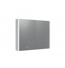 AQ7809-MLC Алюминиевый зеркальный шкаф с подсветкой 800700133,крепеж. Две зерк.дверцы шириной 39,85см,антизапотевание, акриловая подсветка AQ7809-MLC