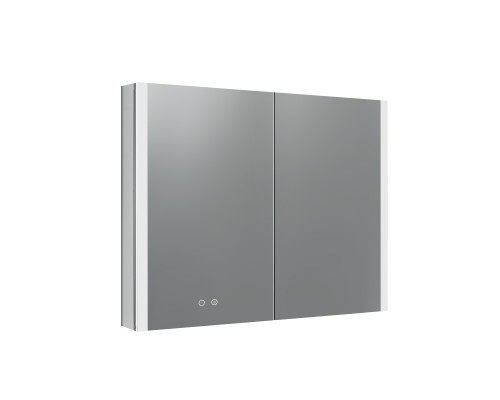 AQ7809-MLC Алюминиевый зеркальный шкаф с подсветкой 800700133,крепеж. Две зерк.дверцы шириной 39,85см,антизапотевание, акриловая подсветка AQ7809-MLC