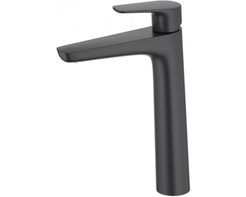 AQ1104MB БЕТТА смеситель для раковины высокий 230, без донного клапана, матовый черный AQ1104MB