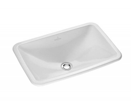 Раковина, Villeroy Boch, Loop Friends, шгв 600-405-185, отверстия для смесителя-отсутствуют, CeramicPlus, цвет-альпийский белый