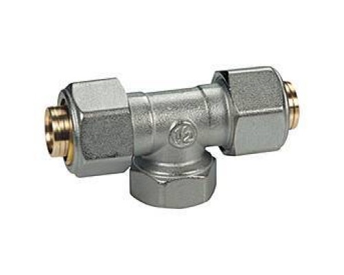 Тройник, В, 20 x 2, 1/2, 20 x 2, латунь