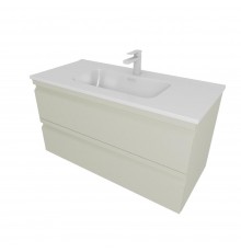 AQ77100-GS Комплект мебели: Тумба 100см ВЕГА с раковиной AQ4100-00, 2 ящика, цвет шалфей зеленый AQ77100-GS