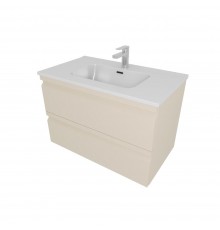 AQ77080-LC Комплект мебели:Тумба 80см ВЕГА с раковиной AQ0480-00, 2 ящика, цвет капучино светлый AQ77080-LC