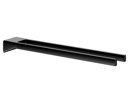 14618370000 AVENO Полотенцедержатель двойной, неповоротный, 450 мм с клеевым комплектом, черный матовый 14618370000