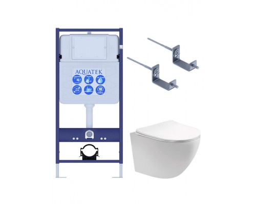 SET AQUATEK ЕВРОПА T-17-KKI2 (рама AQUATEK Standard INS-0000017+крепеж KKI-0000002+унитаз ЕВРОПА AQ1900T-00 с тонким сиденьем soft-close) SET AQUATEK ЕВРОПА T-17-KKI2