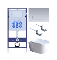 SET AQUATEK ПОЛАРИС (рама AQUATEK Standard INS-0000012+унитаз ПОЛАРИС AQ0700-01 с тонким сиденьем soft-close+ крепеж KKI-0000002 +панель KDI-0000014) SET AQUATEK ПОЛАРИС-01-014 4в1