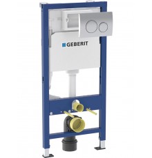 458.118.21.2 Инсталляция Geberit Duofix для подвесного унитаза, 112 см, со смывным бачком Delta 12 см, смывная клавиша Delta20 хром глянцевый 458.118.21.2